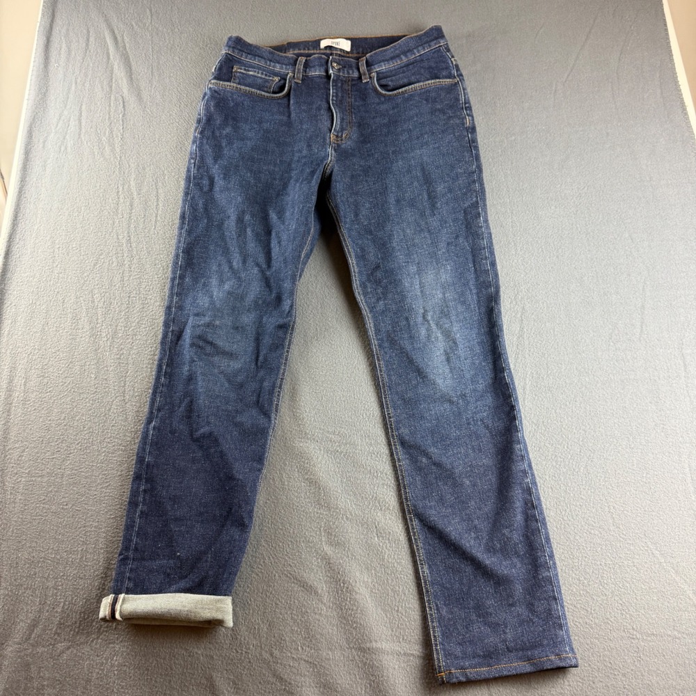 Spoke Selvedge Jeans Mens 33x32 Blue Build C 14oz Hemp Dark Wash Organic Stretch